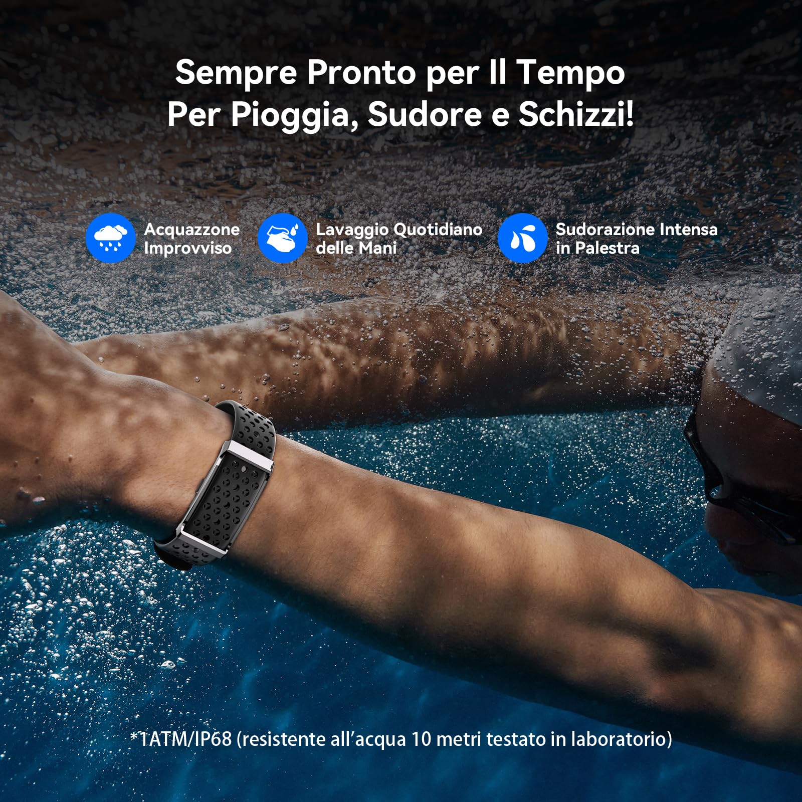 Smart Band Fitness Tracker senza Schermo con AI Analisi, Smartwatch con Frequenza Cardiaca & Sonno 24/7, Batteria da 35 Giorni, 170+ Modalità Sport, Non Abbonamento Richiesto per IOS Android