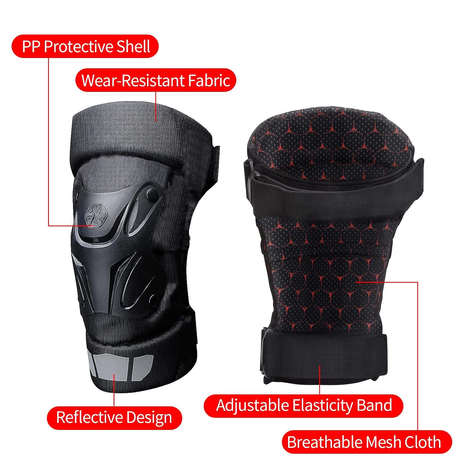 Scoyco Motorcycle Knee Shin Pads Protection CE Armored Motocross Mountain Bike Bicycle Knee Guards MTB Protective Gear for Riding Skating Cycling