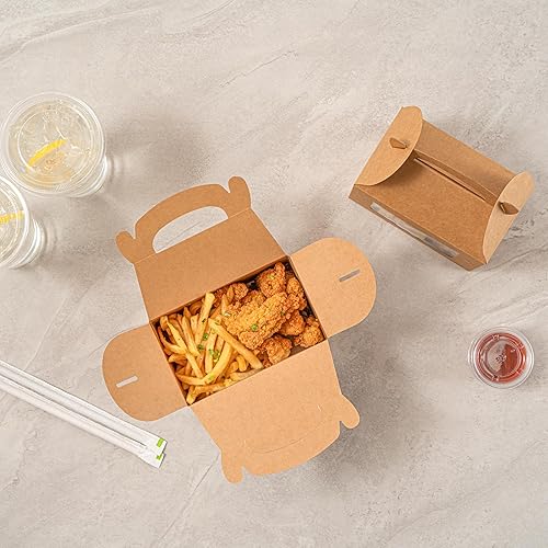 Miniatura 14 de Restaurantware Bio Tek - Cajas a dos aguas de 6 x 3.5 x 3.5 pulgadas para recuerdos de fiesta, 100 cajas de granero duraderas  Ventana de PET