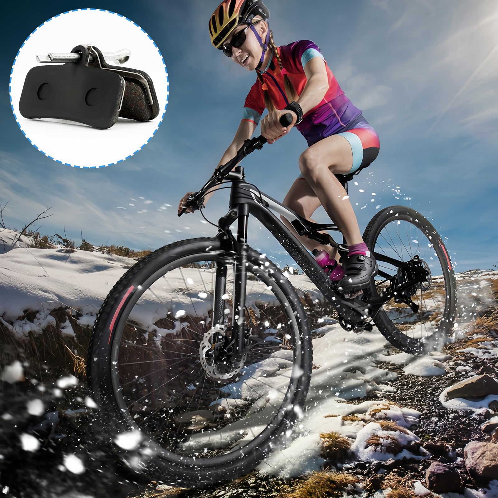 4 pary okładzin hamulcowych Shimano D03S dla niezawodnej skuteczności hamowania, cichego hamowania i trwałości, kompatybilne z D02S Saint BR-M810 M820 Zee M640 Deore XT M8020 TRP Tektro HD