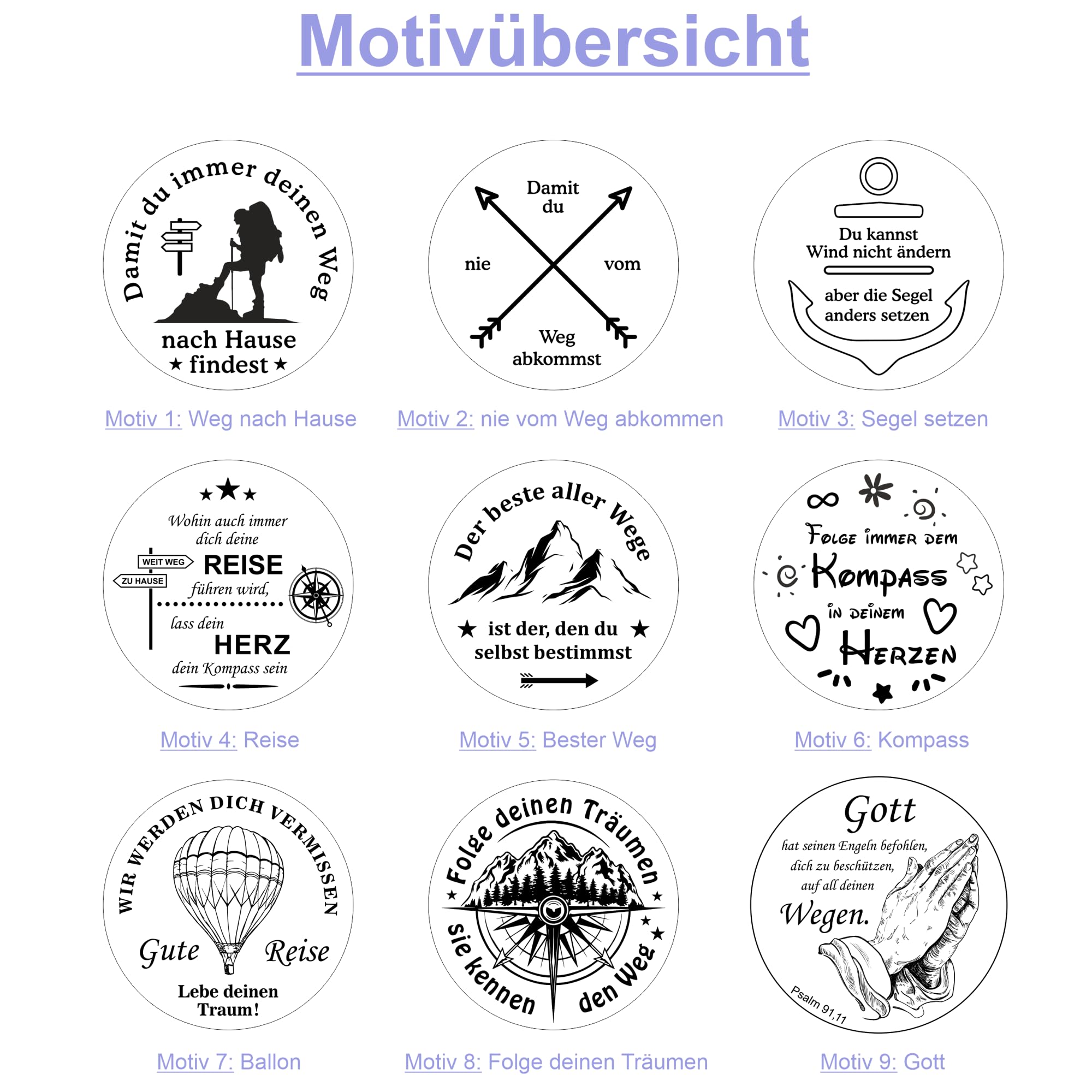 Personalisierter Kompass mit Gravur Wunschmotiv und Wunschtext Name Diverse Designs Messing Ledertasche Geschenkbox tolle Geschenkidee