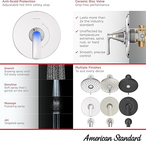 Miniatura 3 de American Standard TU061508.243 - Kit de molduras para bañera y ducha, 1.8 GPM, negro mate