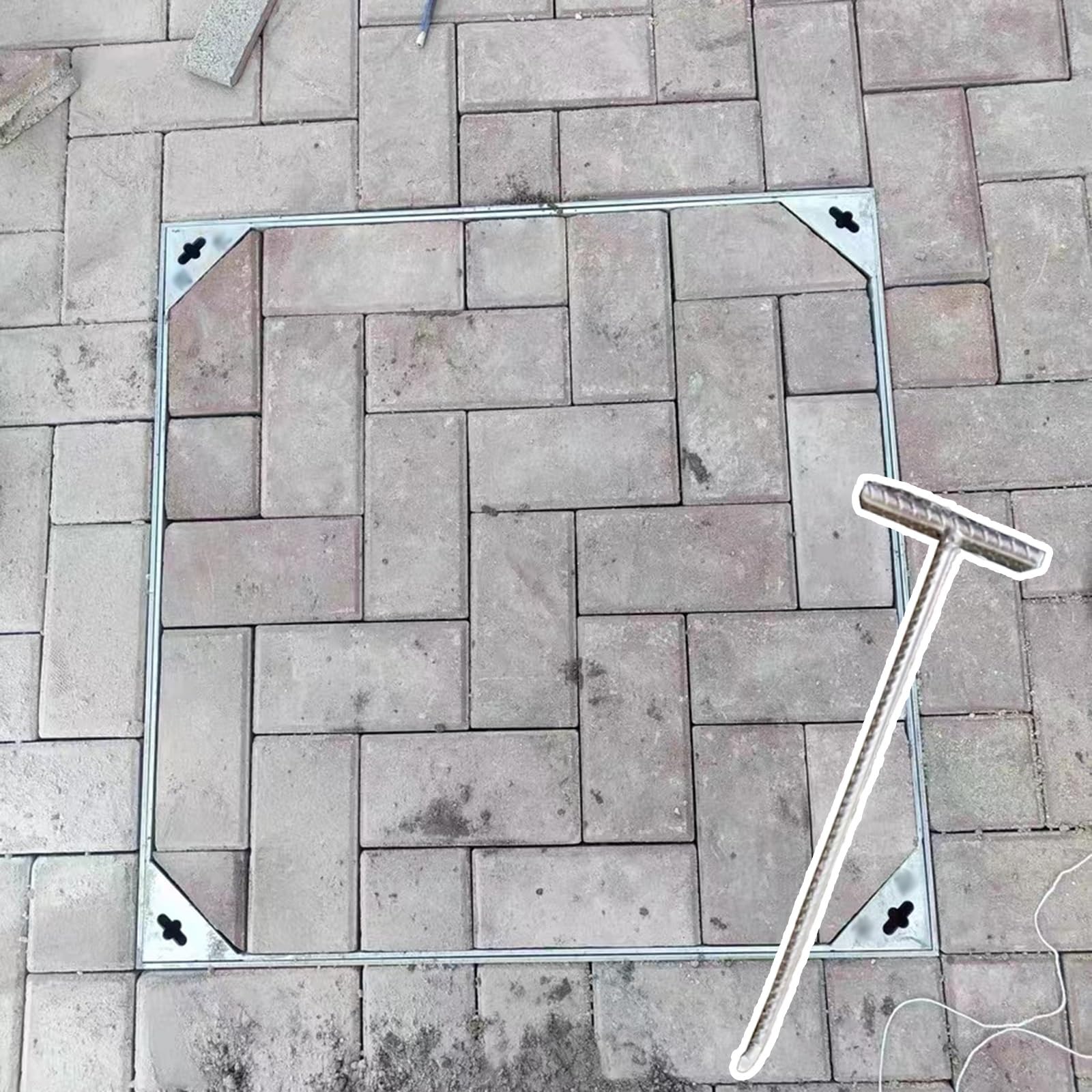 WXPGFEQ Stainless Steel Sewer Manhole CoverInvisible Septic Tank Cover Kit for Highway Pavement & Ti Floor Drain HeavyDuty &