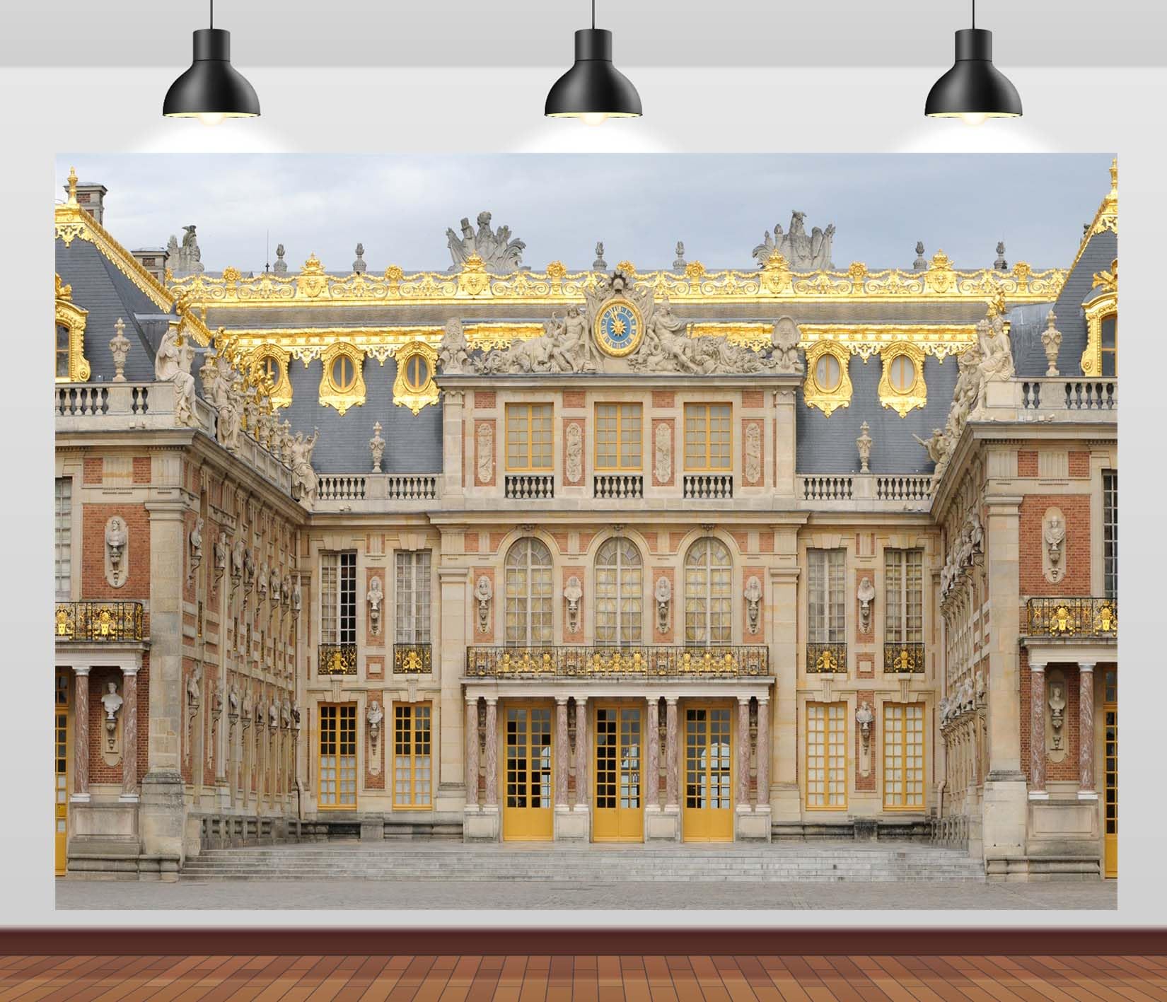 CORFOTO 12x10ft Fabric Versailles Palace Photo Backdrop France Versailles Palace Facade Photography Backdrop France Theme Party Decor Wedding Portrait