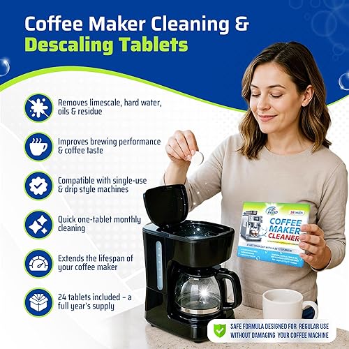 Miniatura 3 de True Fresh Tabletas descalcificadoras y limpiadoras para cafetera, 24 unidades, usos para Keurig, Breville, Miele, Delonghi, Ninja, Nespresso,