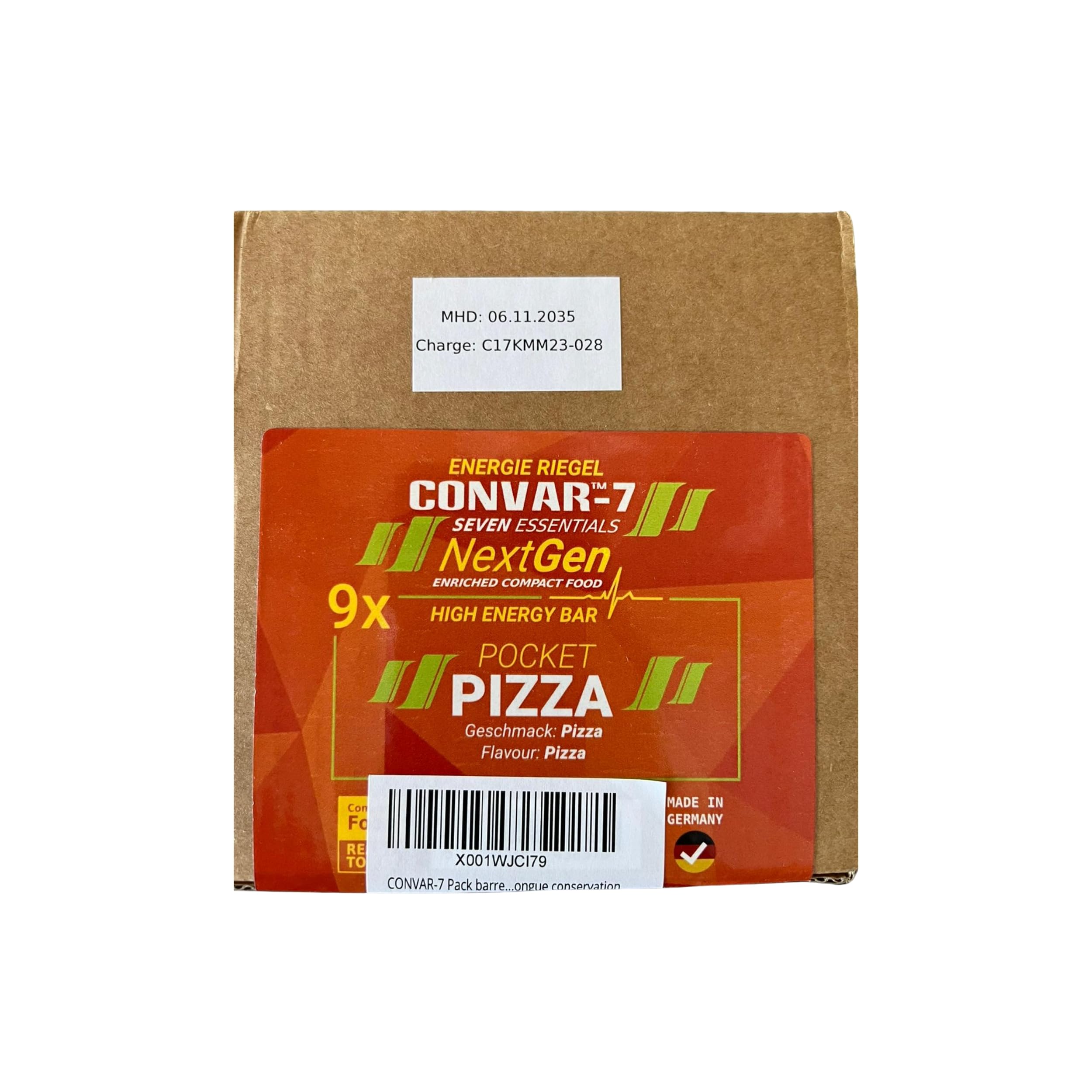 CONVAR-7 Barrita Energética Pizza Ración de Supervivencia Emergencia