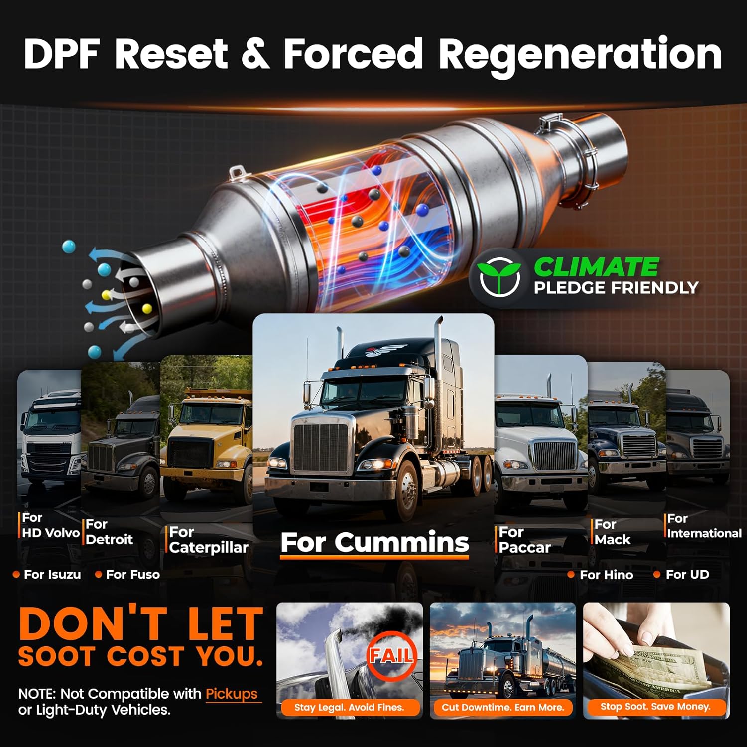 ANCEL HD7000 Elite 7" Heavy Duty Truck Scanner with DPF Regen, Speed/Idle Adjustment, Service Reset, Diagnostic Tool for Cummins Detroit CAT Volvo Paccar Mack International, Lifetime Free Updates