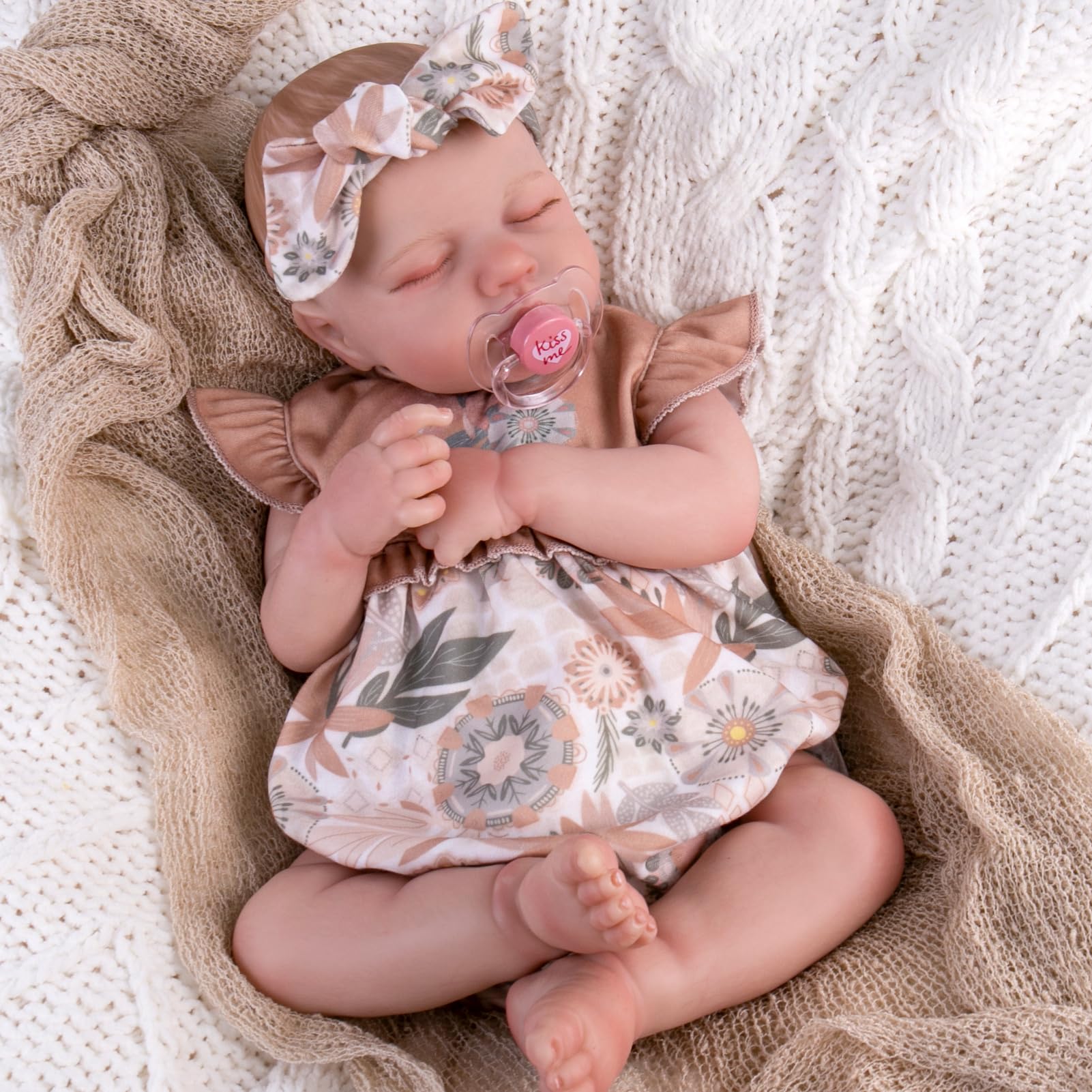 Muñecas de bebé Reborn realistas: muñeca realista de 20 pulgadas con extremidades posables y kit de alimentación, juego para niños a partir de 3 años 2
