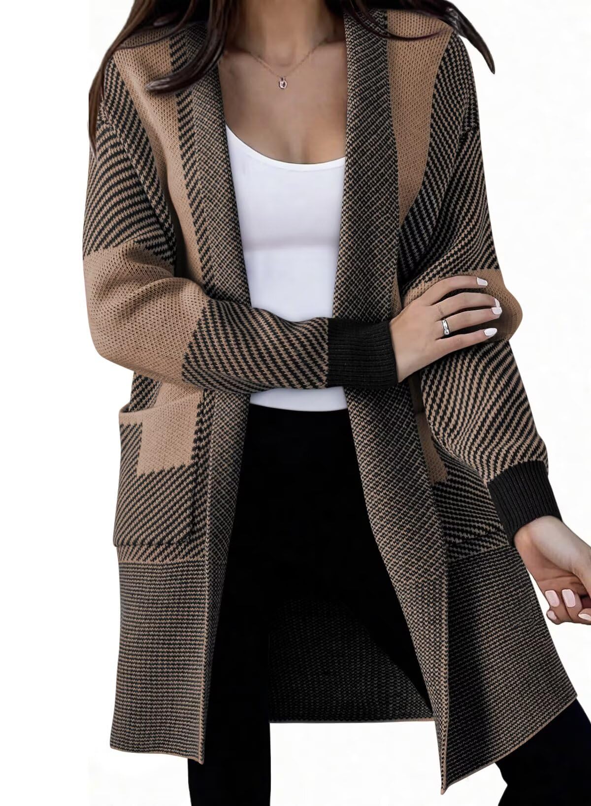 Astylish Color Block Knit Cardigan
