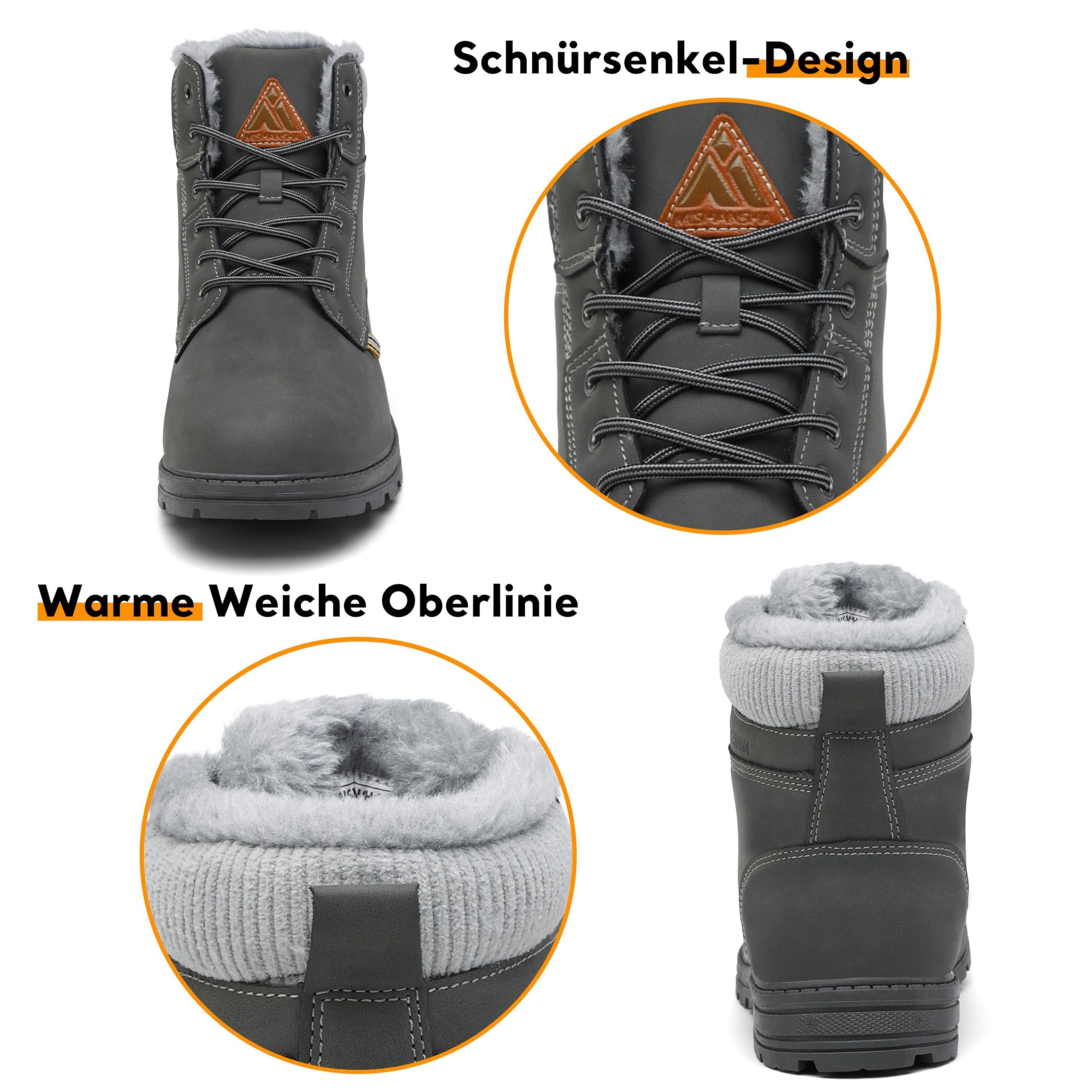 Mishansha Uomo Scarpe Invernali Donna Stivali da Neve Calda Impermeabili Outdoor Sneakers da Trekking Taglia 36-48 EU