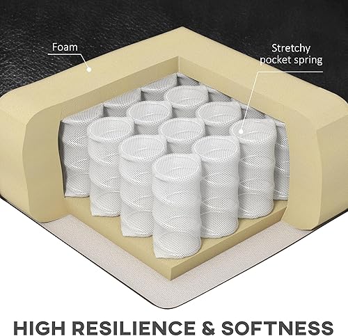 Miniatura 8 de Vinsetto Silla de oficina ejecutiva de 400 libras para personas grandes y altas, silla de escritorio de piel sintética con altura ajustable, ruedas