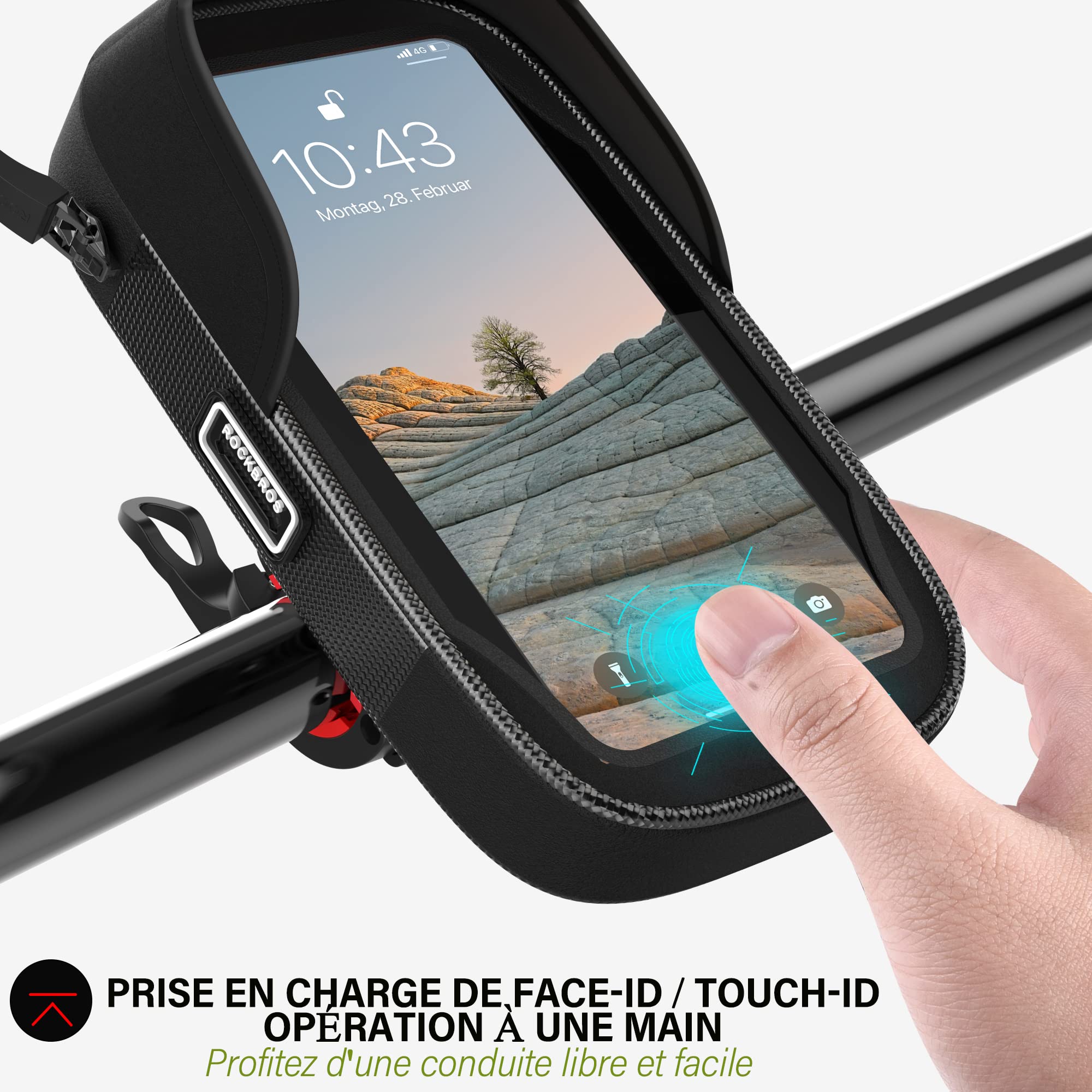 Support De Téléphone étanche Pour Vélo – Shoplease, Sac De Cadre Avec écran Tactile TPU, Pivot 360°, Compatible Smartphones Jusqu'à 6,5 Pouces !