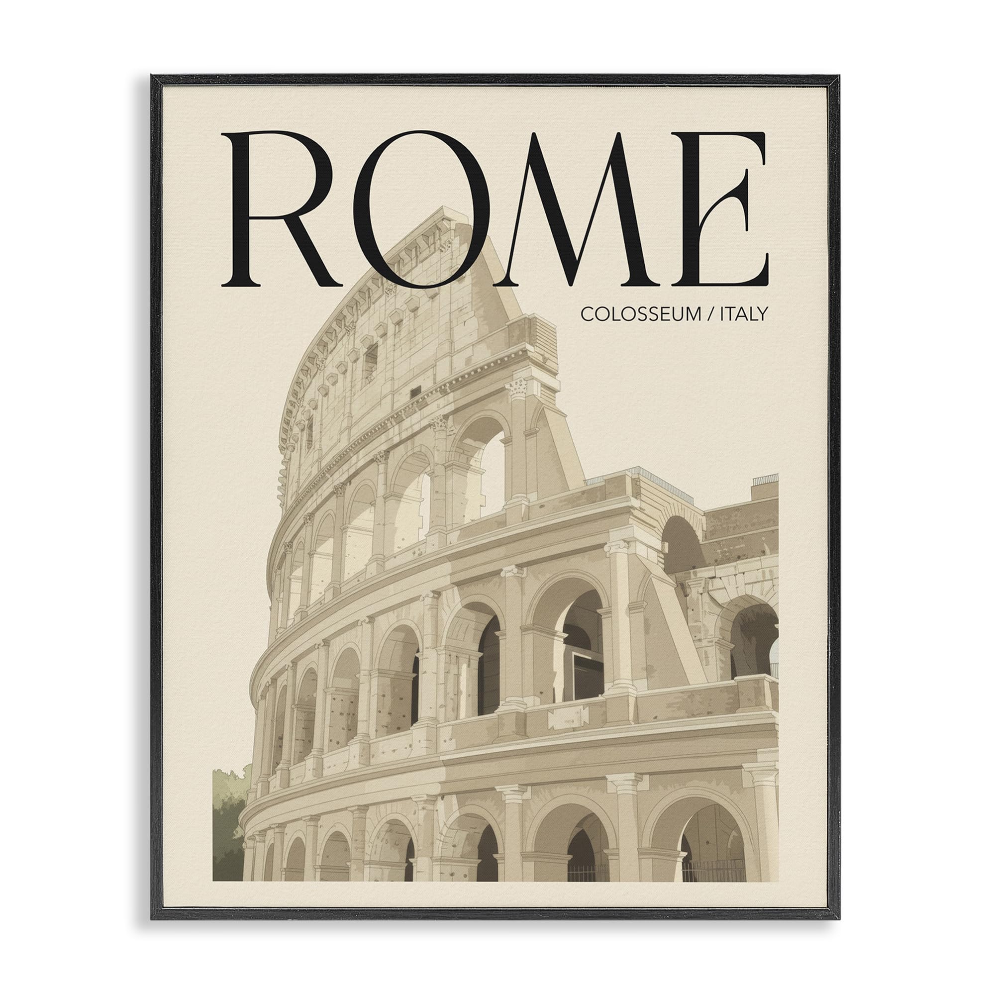 Stupell Industries Vintage Rome Colosseum Poster 'Vintage Rome Colosseum', Framed Giclee Art, Black, 11 X 14 Inches, Easy To Hang And Sturdy, Made In Usa, By Andreas Magnusson