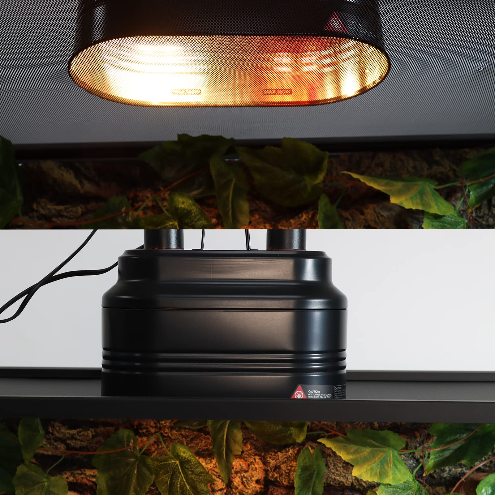 Aiicioo Dual Reptile Light Fixture - Bearded Dragon Light Fixture Double Reptile Heat Lamp Dome Max 160 Watt Terrarium UVB Reptile Light for Turtle Tank Vivarium Hermit Crab - image 7