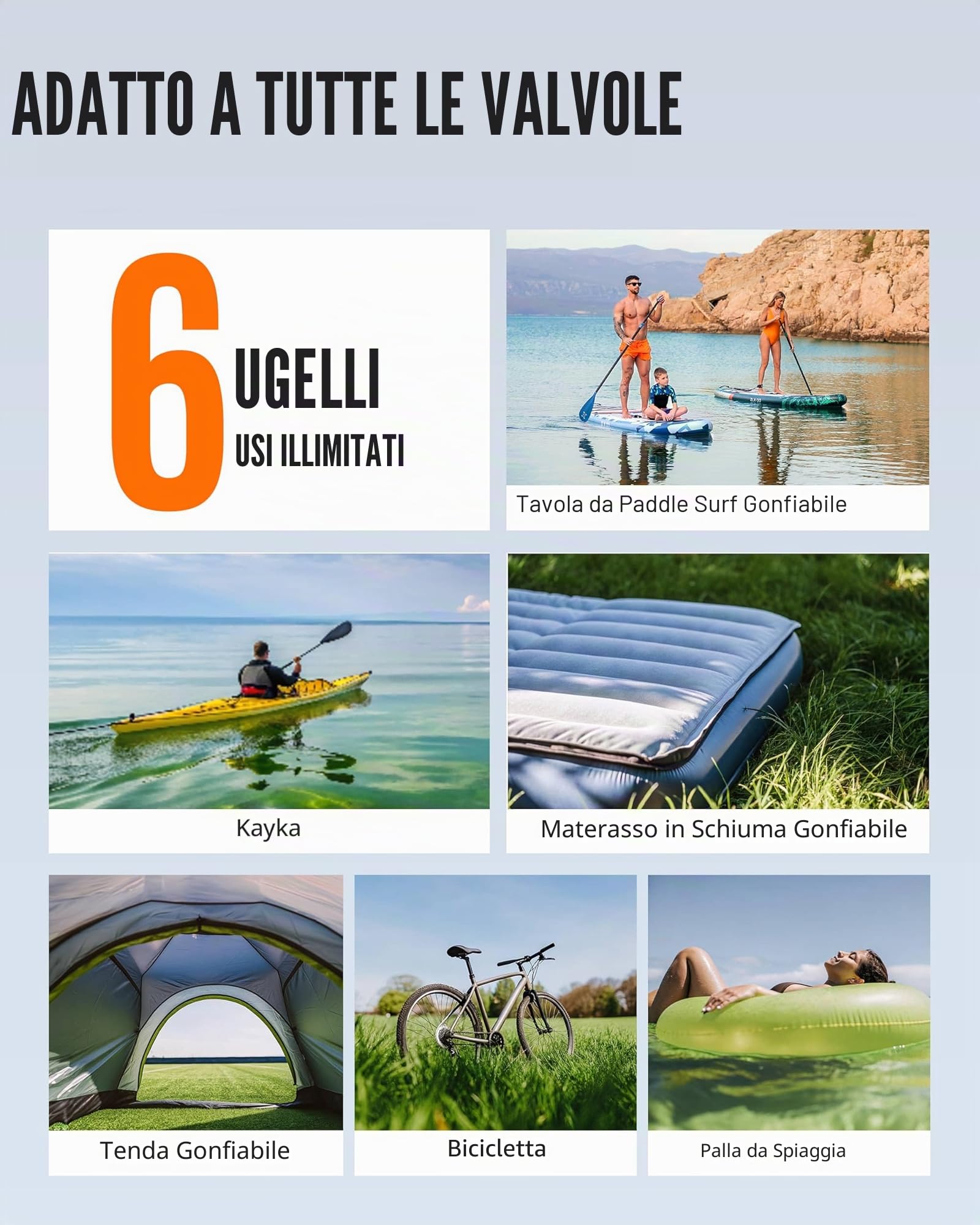 ZLX Pompa Elettrica SUP 50PSI, Compressore Aria Portatile, Con Cavo Auto 3m 12V DC, Alta Pressione, Pompa per Tavole Gonfiabili, Kayak, Barche, Tende, Materassi ad Aria