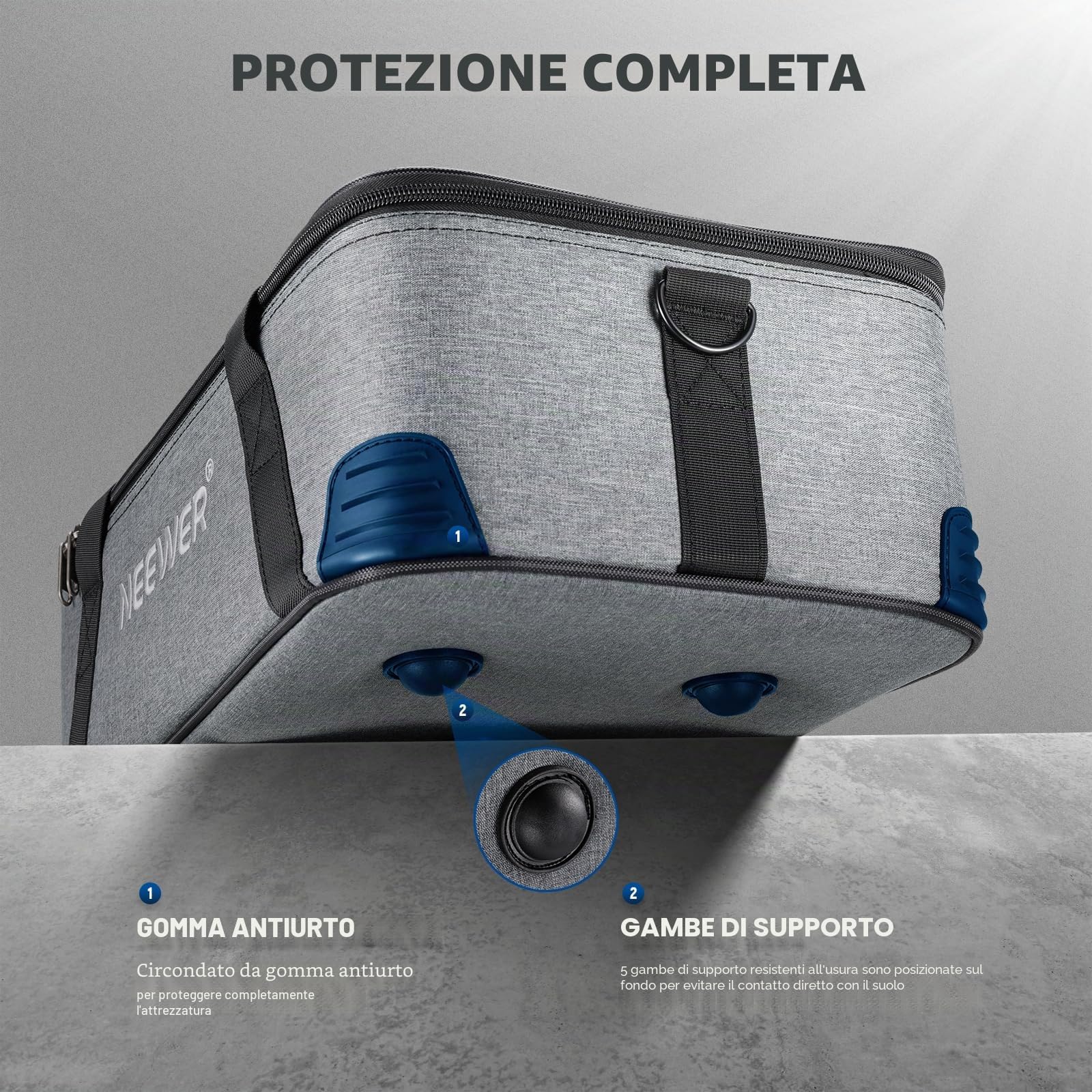 NEEWER Borsa Trasporto con Imbottitura Schiuma Mobile per Studio Light Q300 Vision 4 ML300 CB60B RGB CB60 MS60B MS60C MS150B, Borsa da Viaggio in Tessuto Oxford Resistente con Tracolla e Manico, PB5