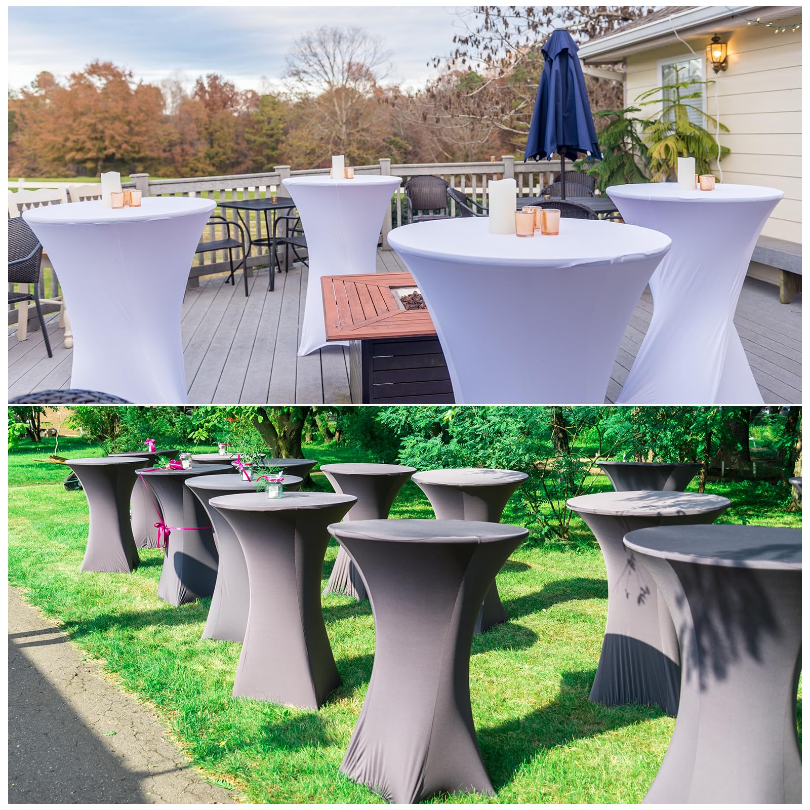 Amazon｜uxcell 4枚セット ラウンドカクテルテーブルクロス 32