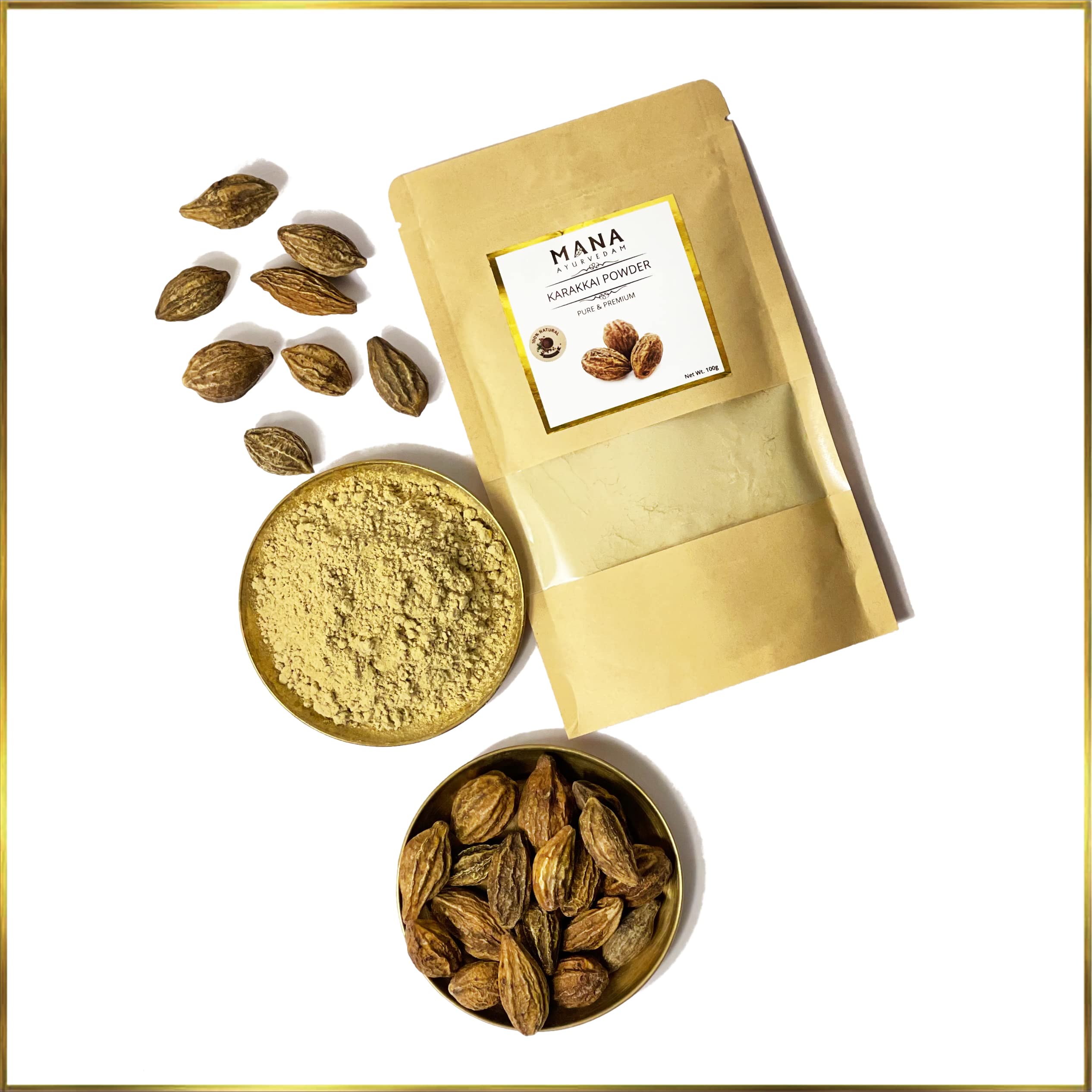 MANA AYURVEDAM KARAKKAI POWDER 100% Natural,Internal Cleanser and Detoxifier | Constipation Relief, Immunity Booster -100g