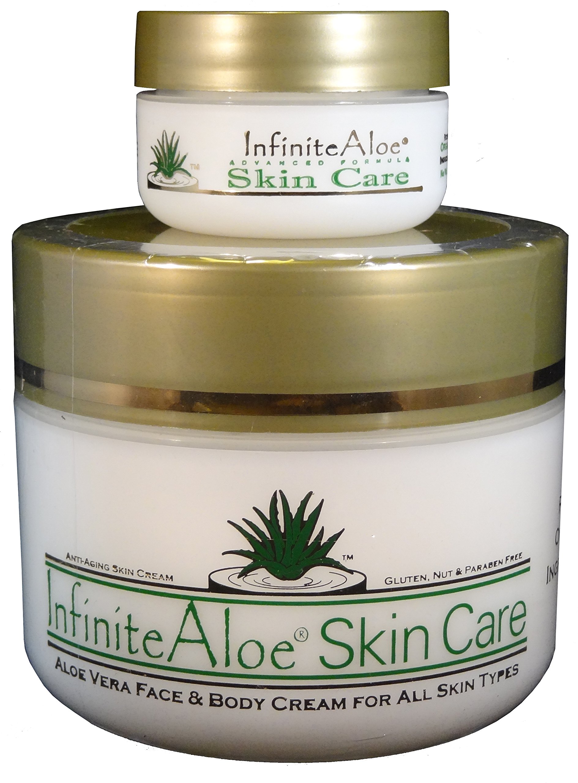 Infinite Aloe Skin Care Cream, Original Scent, 8oz. Jar (Plus a Bonus 0.5 oz InfiniteAloe Travel Jar)