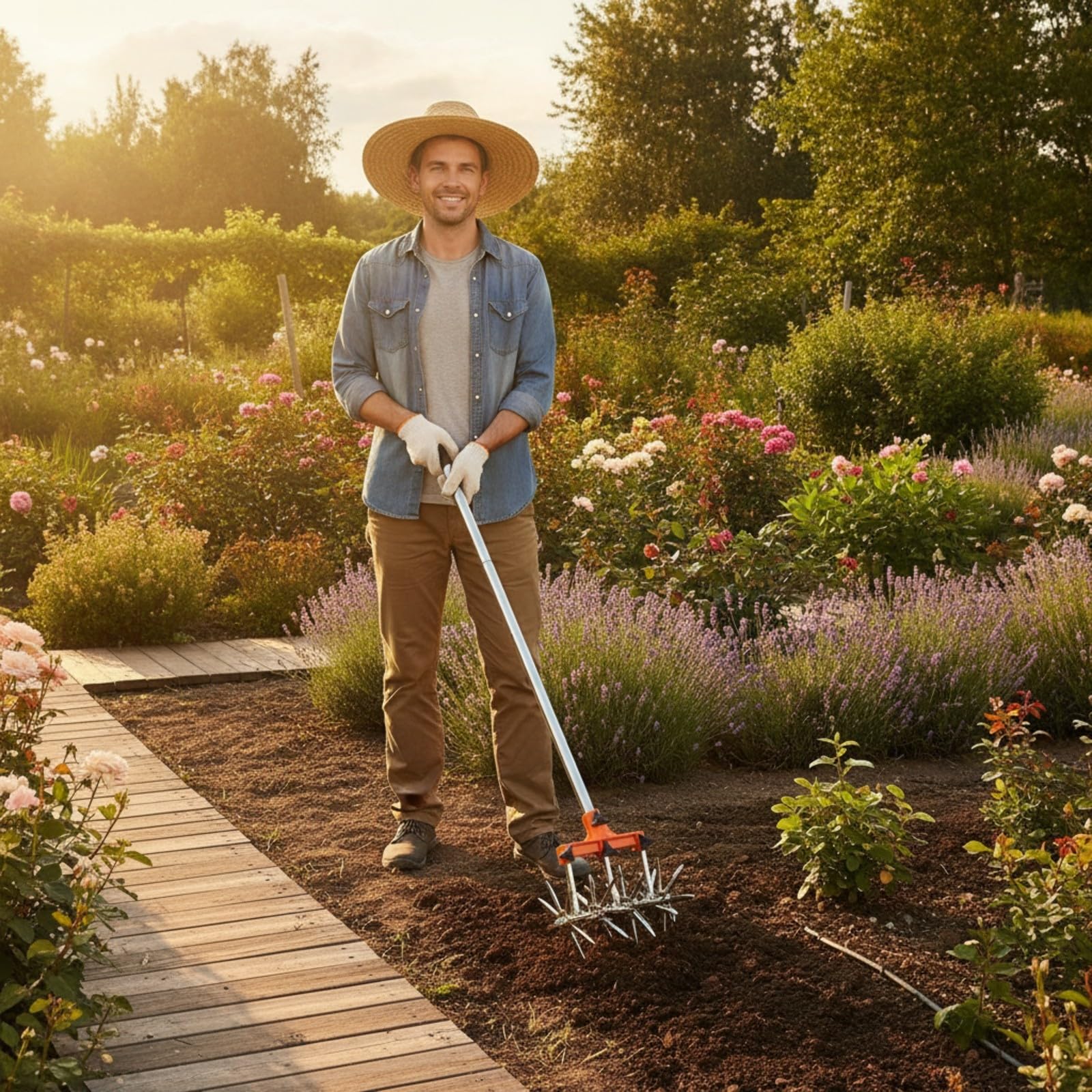 Coltivatore a Rotazione Rapido | Robusto, Sarchiatore, Efficiente, Attrezzo per il Giardinaggio, Aiuole, Giardinieri