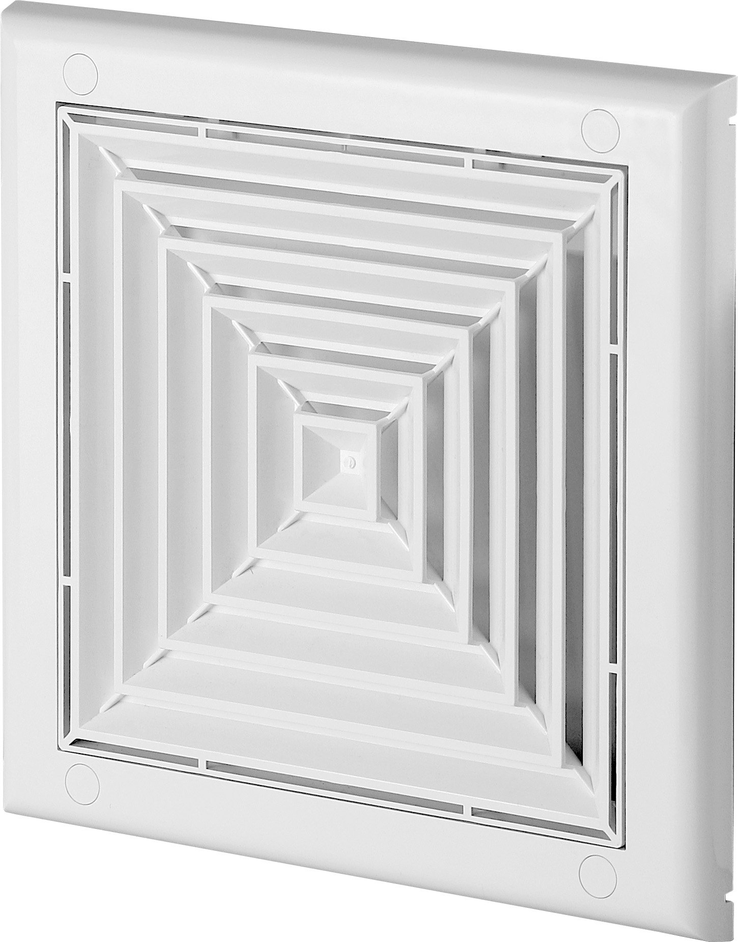WALL CEILING GRILL for 100mm duct. Plastic white, 4 directions air flow(TS3) by Awenta