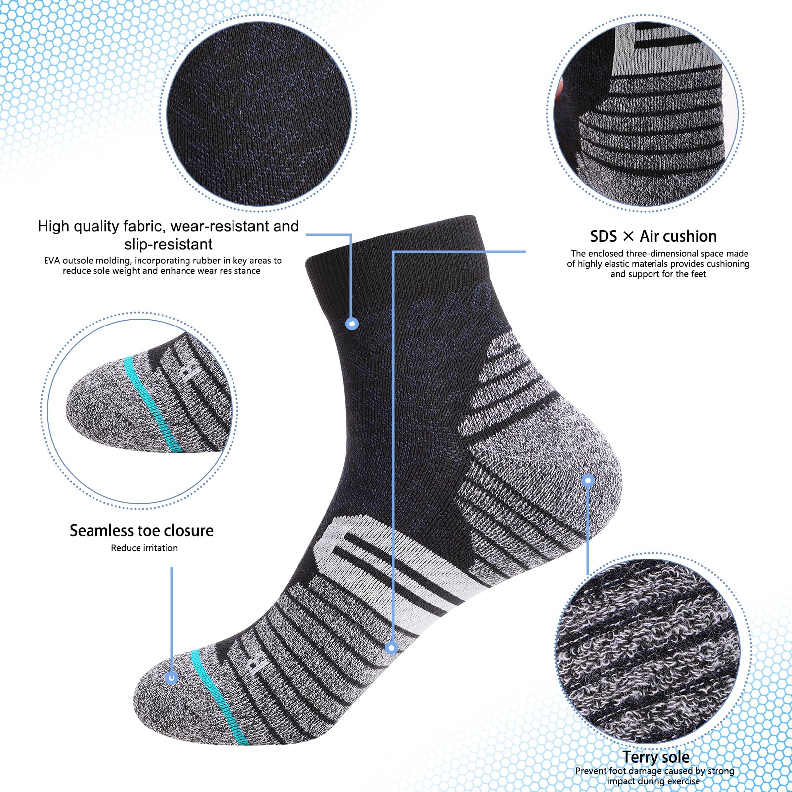 4 pares de calcetines para fascitis plantar para mujer y hombre, calcetines de compresión para el cuidado de los pies, calcetines de compresión de 15 mmHg, antideslizantes para correr