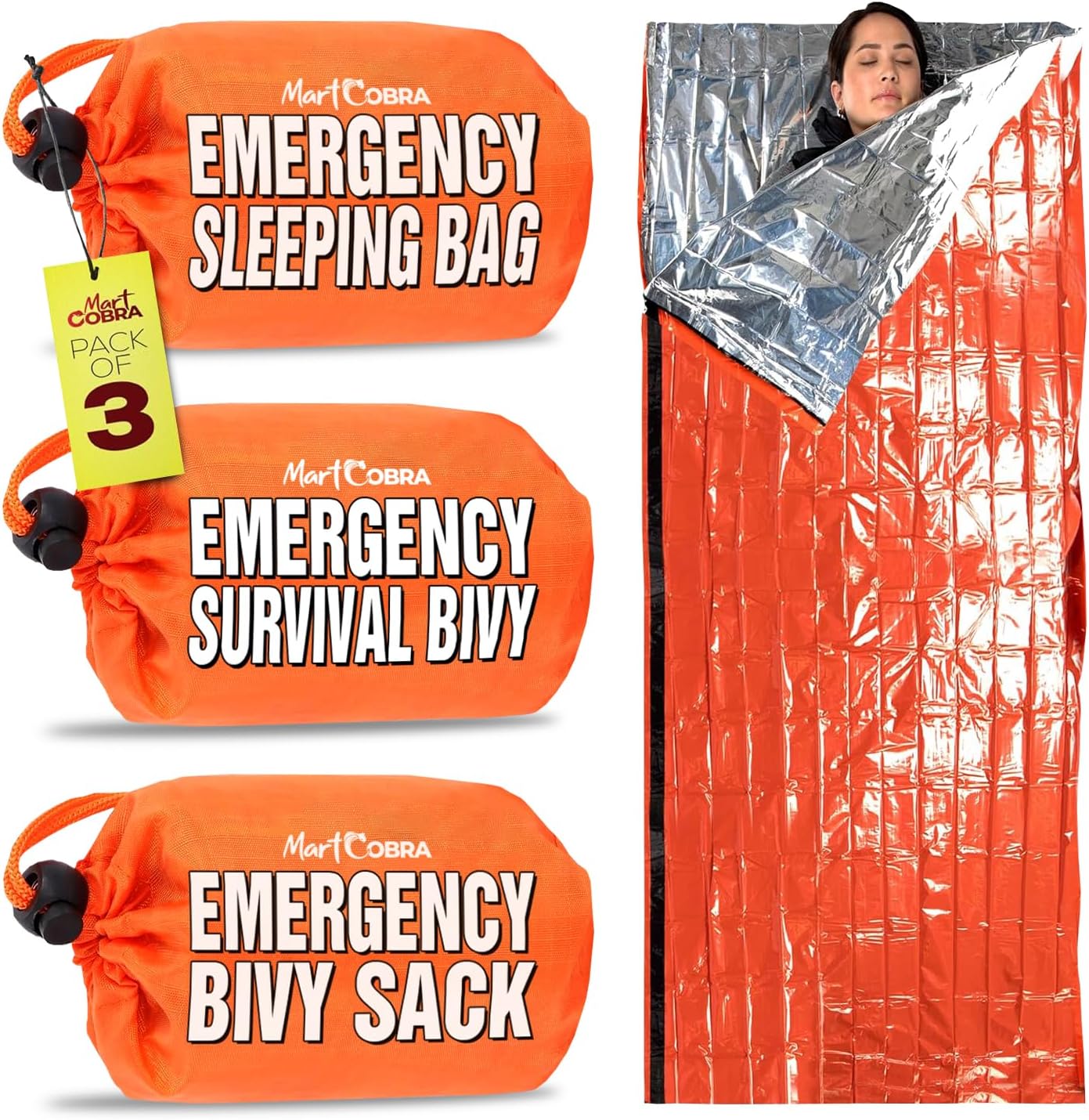 Emergency Sleeping Bag 3 Pack | for Survival Gear