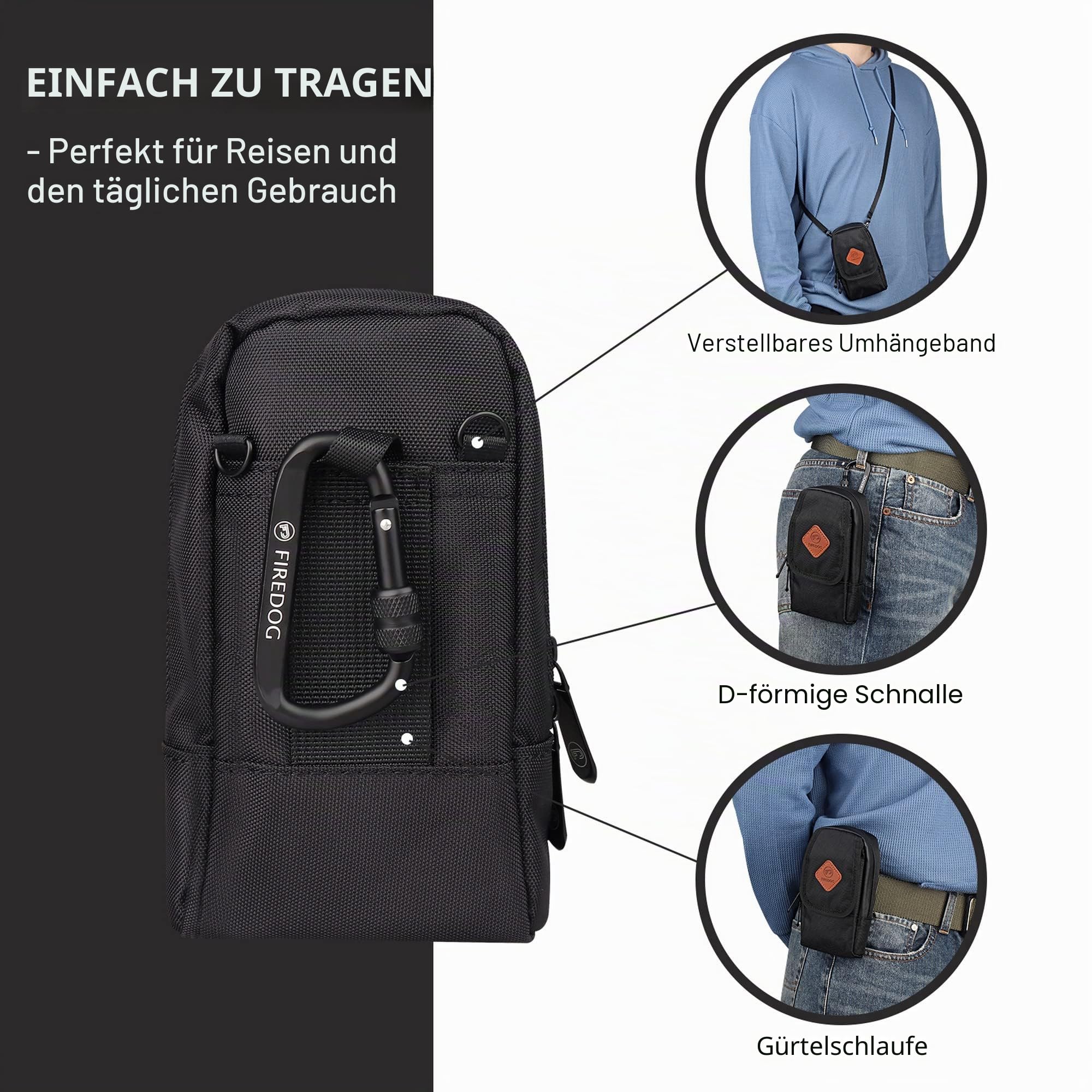 FIREDOG Geruchssichere Tasche, Taschenformat (Schwarz)