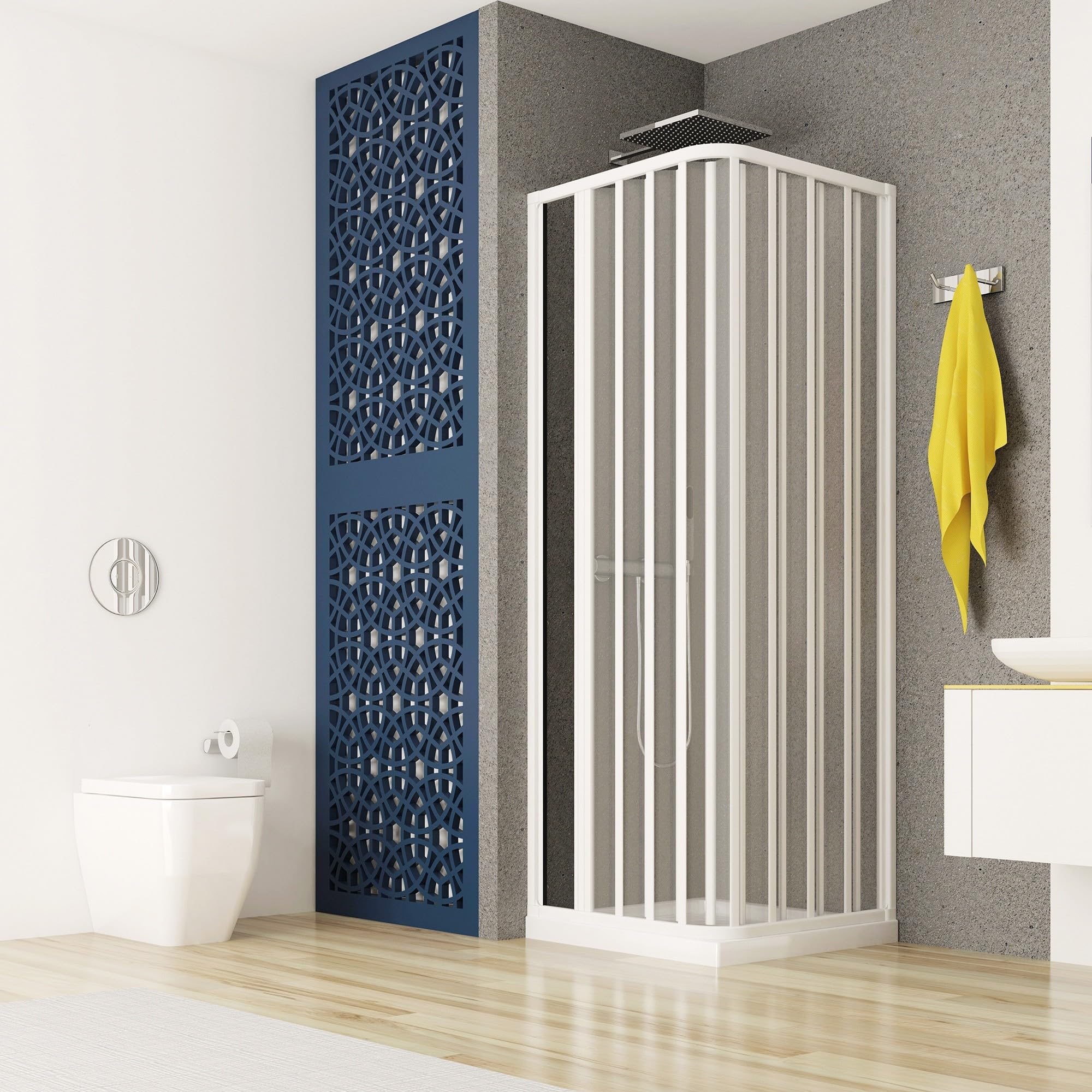 OLIMPO DOCCE - Box Doccia 2 lati angolare soffietto in pvc bianco - 110x70