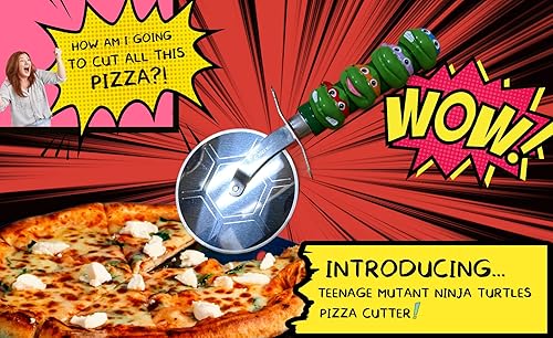 Miniatura 7 de Teenage Mutant Ninja Turtles Cortador de pizza Cortador de pizza TMNT Cortador de rueda de pizza TMNT Suministros de fiesta de pizza TMNT Con
