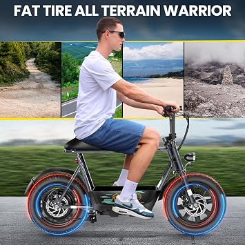 Caroma Peak 1200W Electric Scooter with Seat,30Miles&20MPH