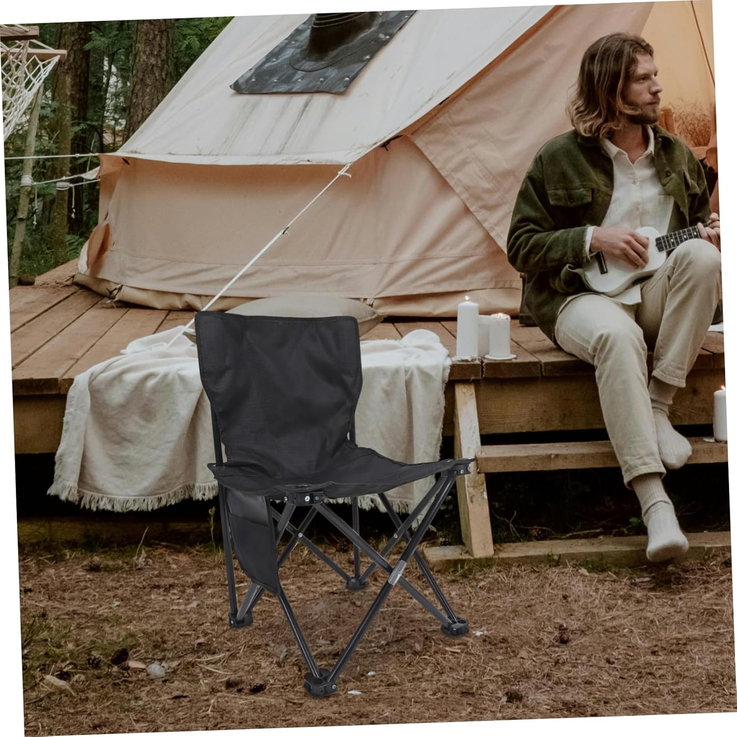 Lightweight Portable Folding Chair Ergonomic Outdoor Camping Stool Versatile Fishing Seat Stable Design for Hunting Picnic and Leisure Use