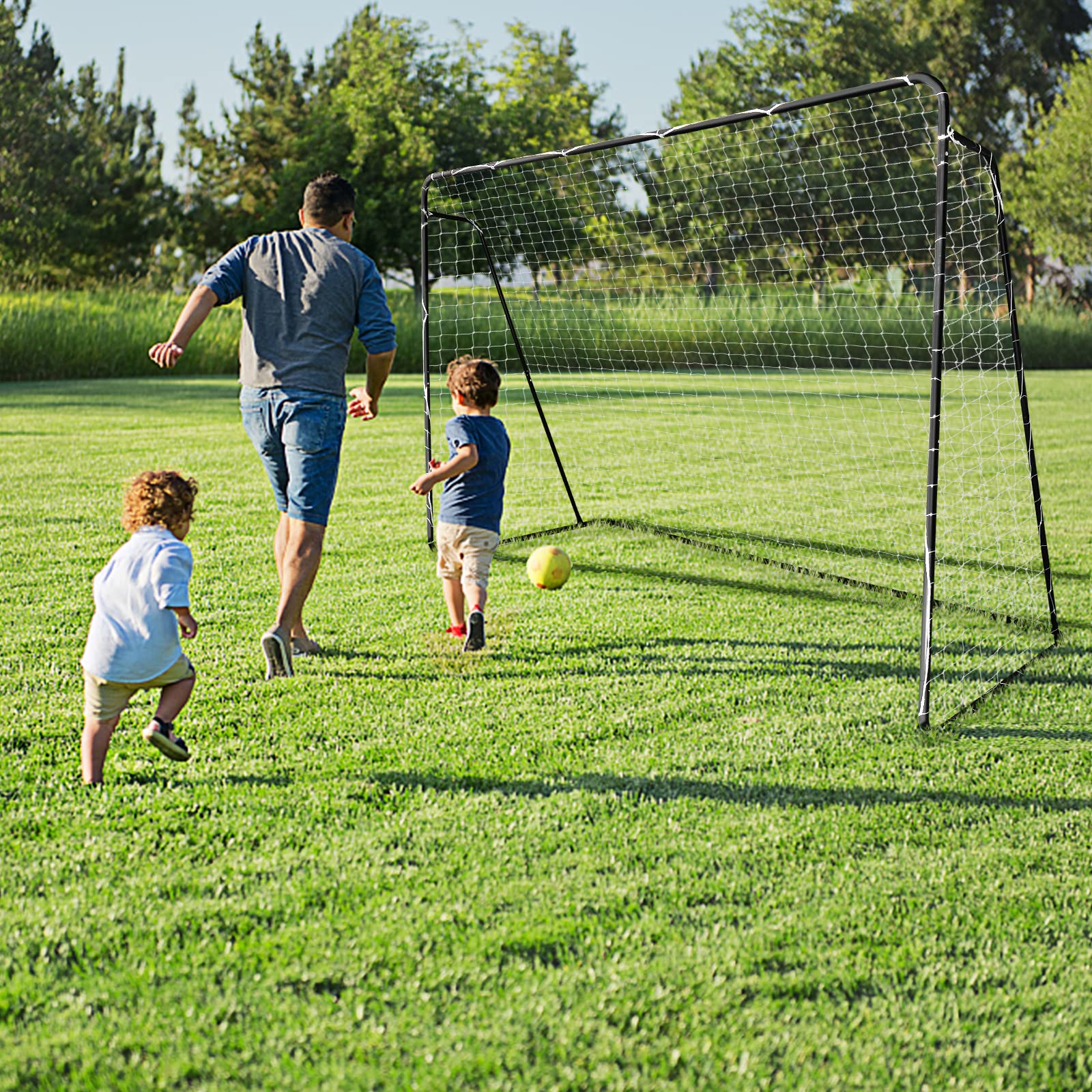 But de Football Extérieur, 300 x 200 x 120 cm, Cage de Foot pour Enfants avec Filet de Football en PE Résistant À La Corrosion, pour Jardins, Parcs, Plages