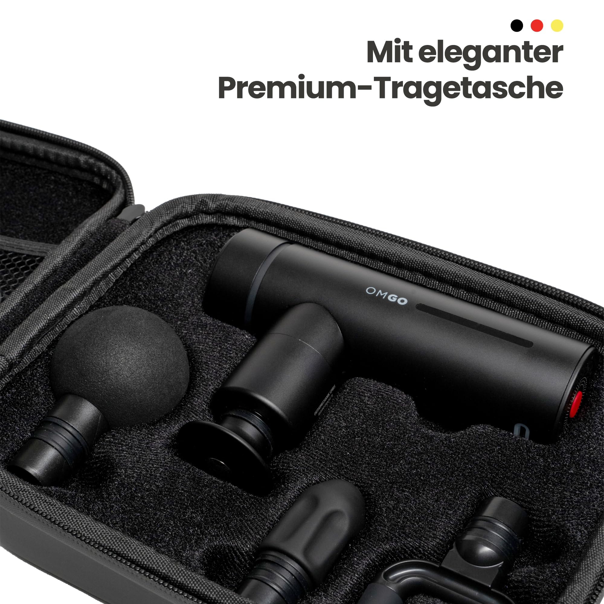OrthoMechanik® Go 2.0 | Kompakte Massagepistole mit App-Expertenvideos, tragbar & leise I Für schnelle Regeneration & Schmerzlinderung