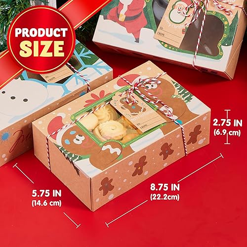 Miniatura 6 de JOYIN 24 cajas para hornear de regalo de galletas de Navidad de 8.75 x 5.75 x 2.75 pulgadas con ventana emergente automática, cajas de regalo de