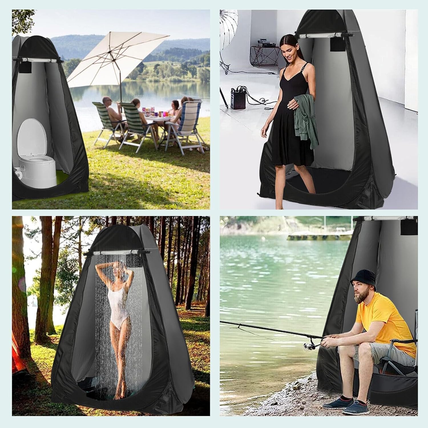 Pop-Up Toilettenzelt – Tragbares Dusch- & Umkleidezelt mit UV-Schutz – Mobiles WC Zelt für Camping, Strand & Outdoor – Inklusive Tragetasche