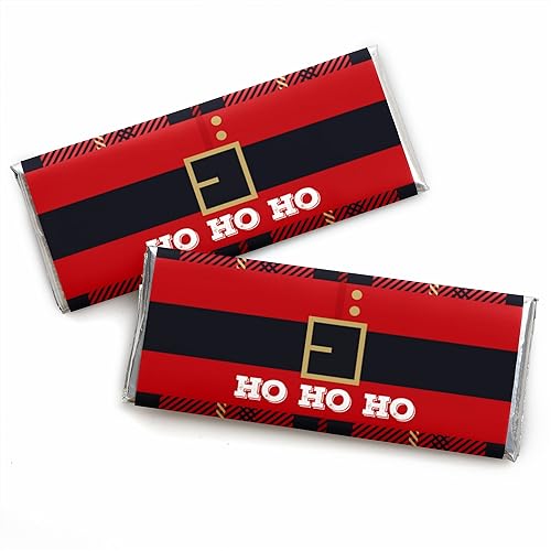 Miniatura 1 de Big Dot of Happiness Jolly Santa Claus - Envoltura de barra de caramelo para fiestas de Navidad, juego de 24