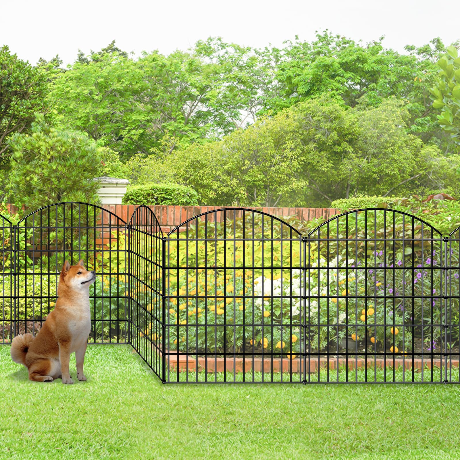 Lot De 10 Clôtures De Jardin En Métal - 61x32 Cm Chaque, Anti-rouille, Pliables, Pour Délimitation, Animaux, Potager
