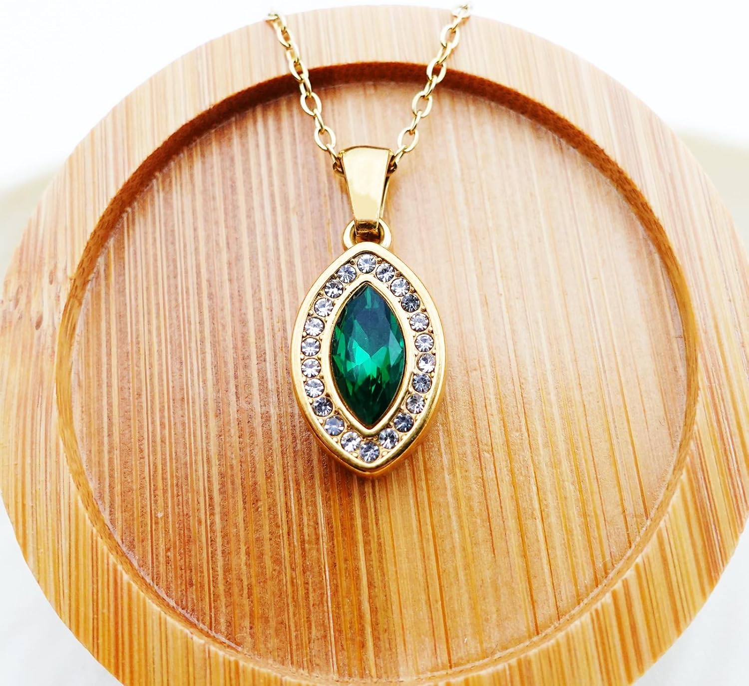 18k Gold Plated Necklace for Women, Women's Cubic Zirconia Charm Necklaces,Stainless Steel Gold Pendant Necklace for Women,16-18 Inches Adjustable Chain,Trendy Jewelry Gifts - Image 4