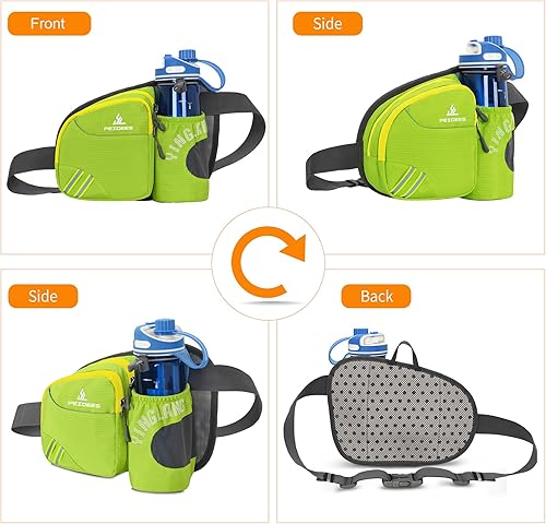Miniatura 7 de Peicees Riñonera con soporte para botella de agua para hombres y mujeres, senderismo, correr, pasear al perro, para todos los teléfonos (botella no