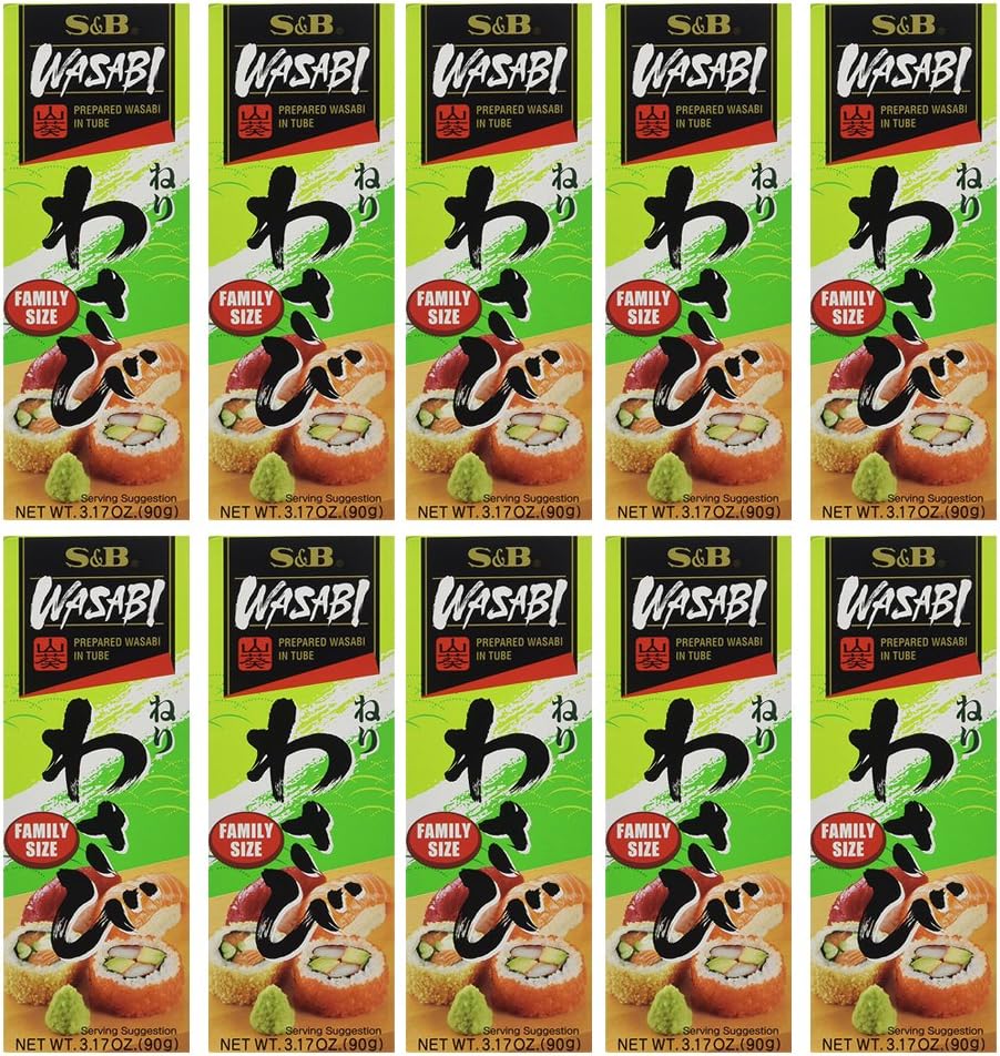 [ 10 Packs ] FAMILY SIZE S & B Wasabi Paste 90g - 3.17oz