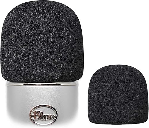 Paquete de 2 filtros pop para micrófonos azules Yeti de espuma gruesa, protector de micrófono profesional de mano para Blue Yeti, Yeti Pro
