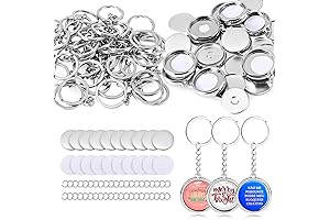 nantfun SUPER VALUE 50 Set Keychain Buttons and 300 Set Metal Pinback...