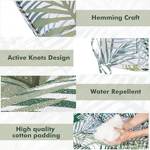 Miniatura 3 de Cojines de repuesto para columpio al aire libre, cojines de banco de jardín suaves con respaldo y lazos, almohadillas de banco antideslizantes,