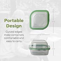 Vista 2 de Contenedor Compartimentado Tamaño Bollo Para Llevar, 5-1/2" X 5-1/2" X 3-1/2" Reutilizable, Apto para Microondas, Certificado NSF, Humo/Verde