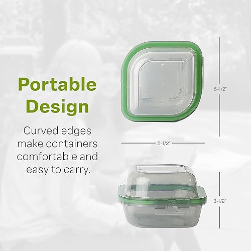 Miniatura 2 de Contenedor Compartimentado Tamaño Bollo Para Llevar, 5-12" X 5-12" X 3-12" Reutilizable, Apto para Microondas, Certificado NSF, HumoVerde