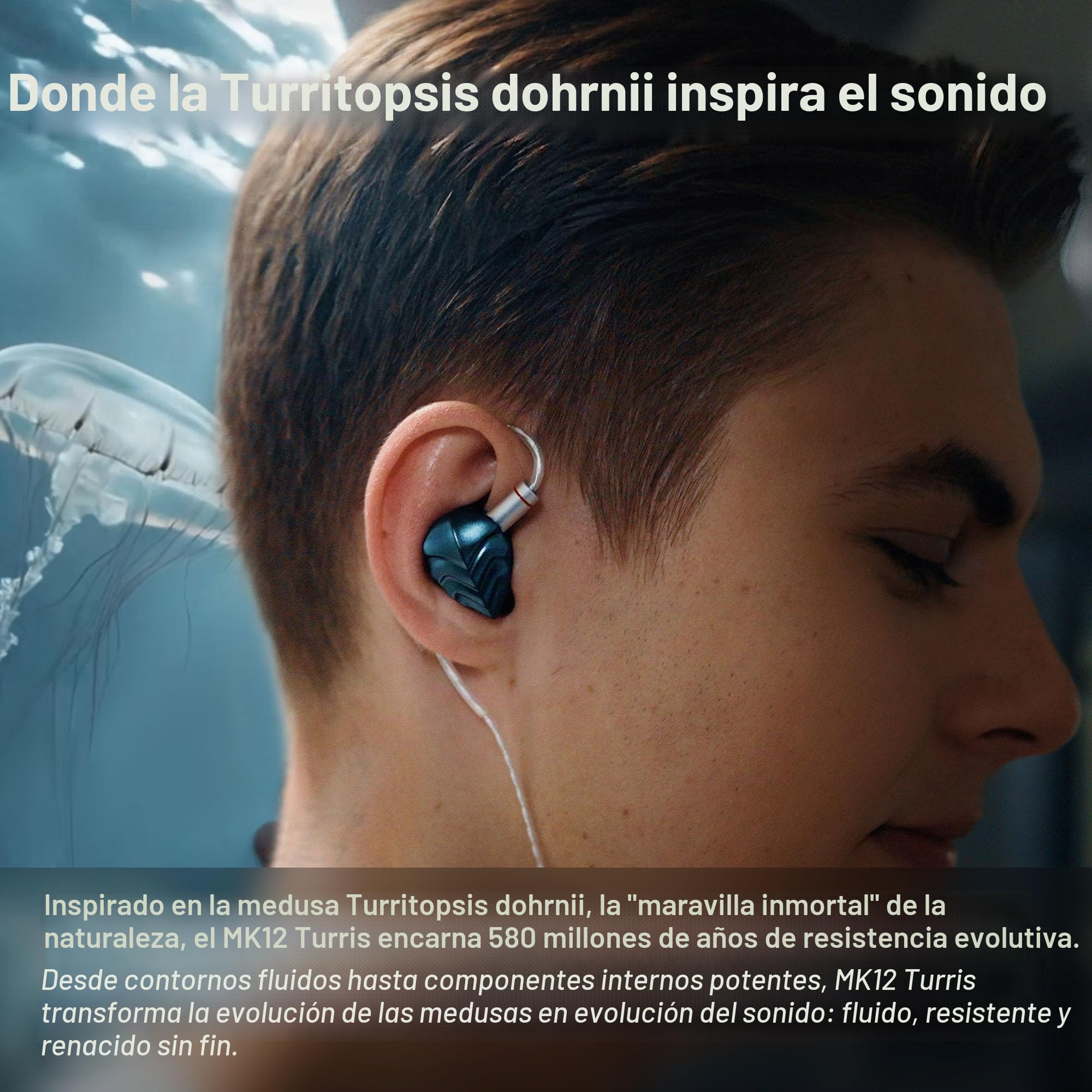 Hidizs MK12 Turris Auriculares In Ear Monitor, 12 mm Diafragma de Magnesio Puro al 91% con Imán de 1,5 T, Sonido Estudio, 10 Hz-45 kHz, Filtros Neumáticos, Cable OFC, 3,5 mm