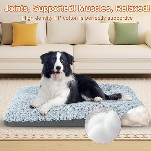 Miniatura 3 de POCBLUE Cama lavable de lujo para perros pequeños, tapete para jaula de perro de 23 pulgadas, cómoda y esponjosa, antideslizante, para perros de