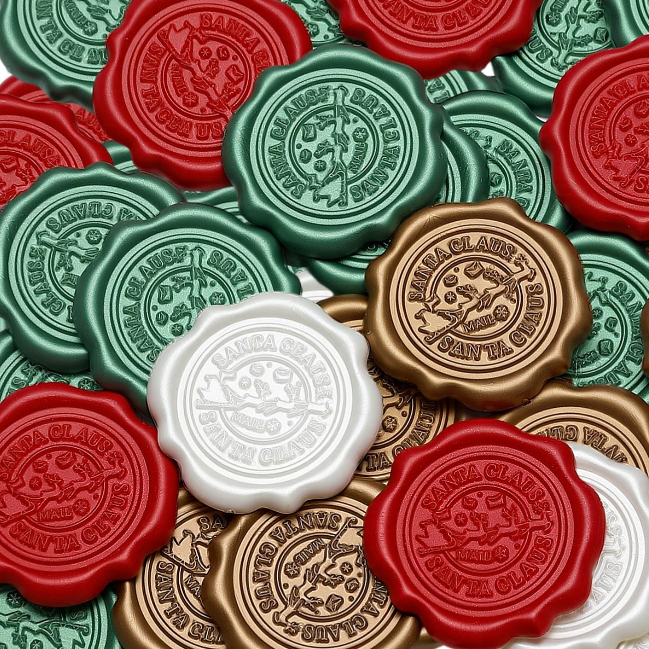 Wax Seal Stickers, Christmas Envelope SealStickers, 50 Pcs Self- Adhesive Prosecco Antique Gold Wax Sealing Stickers, RoundStickers Perfect for Wedding Invitation, Christmas (Elk)