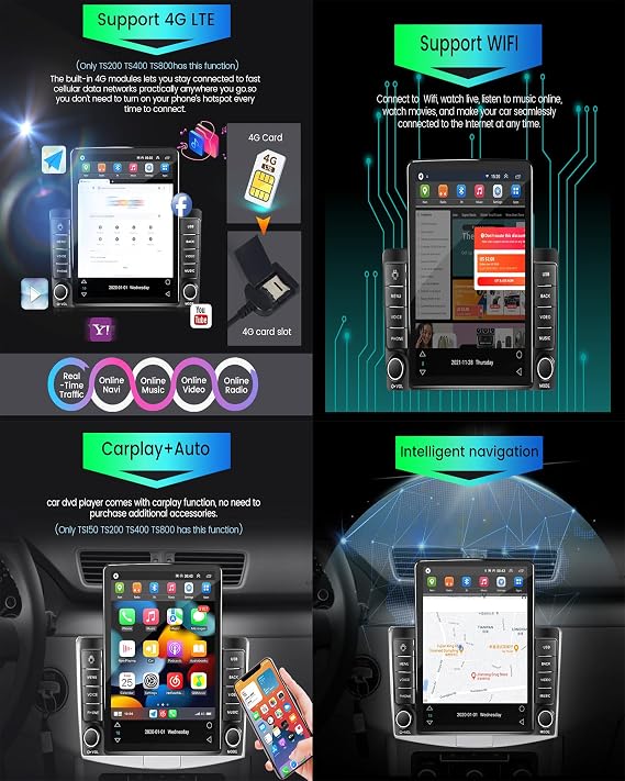 Android 12.0 Radio 2 Din Car Stereo 4G WiFi SWC DSP Carplay Applicable K-ia Sorento 3 2014-2017 GPS Navigation 10.4 Inch Touch Screen Earphone Multimedia Video Player FM BT Receiver, Ts150